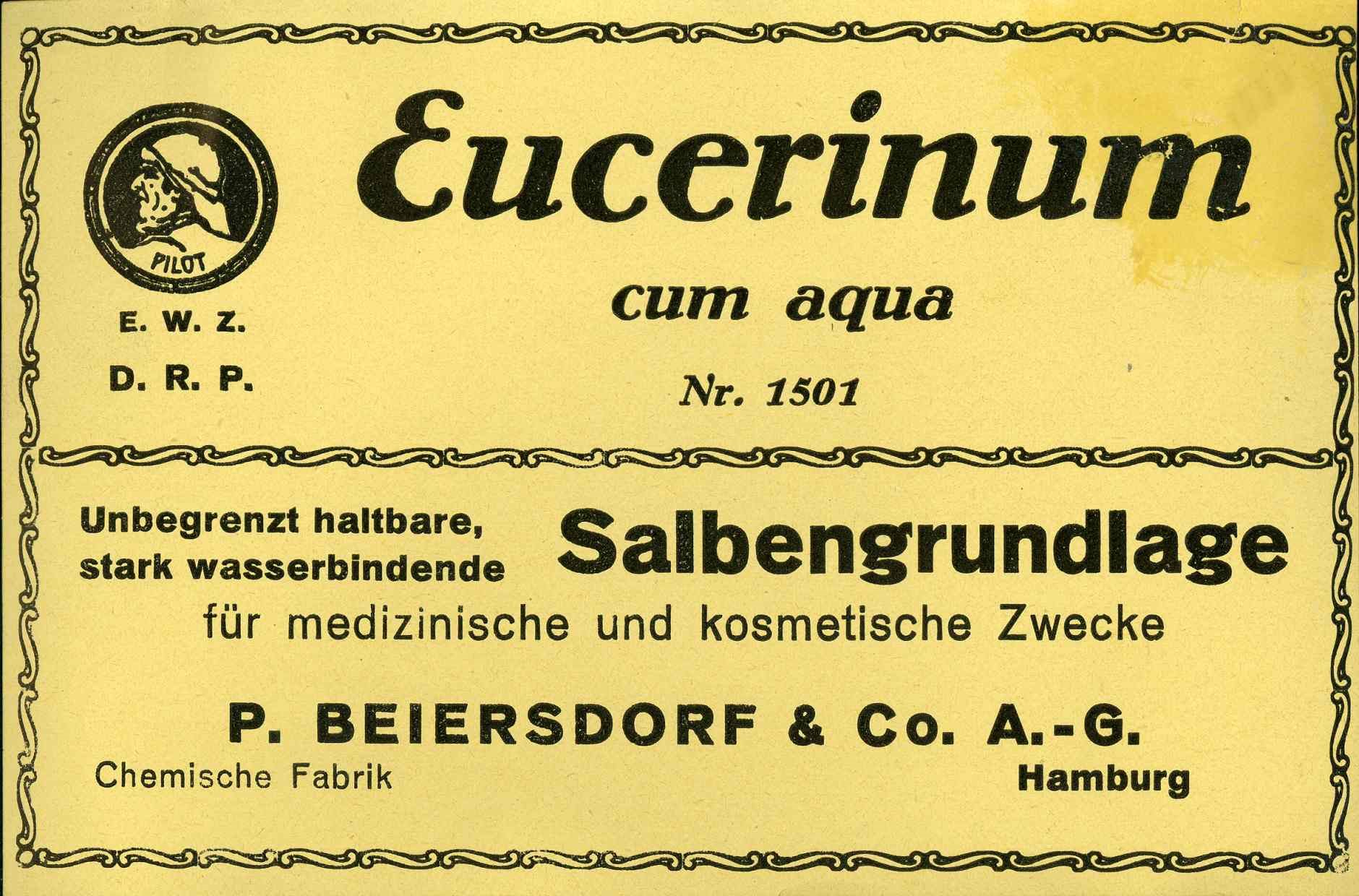 Affiche publicitaire Eucerinum cum aqua années 1920